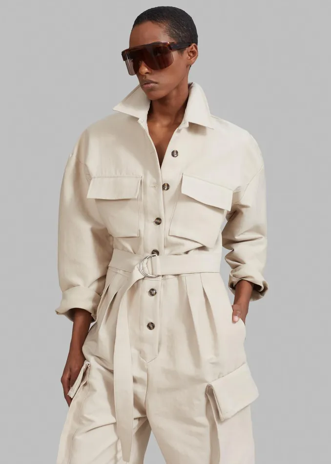 Women Linda Jumpsuit 8211 Light Beige The Frankie Shop Jumpsuits