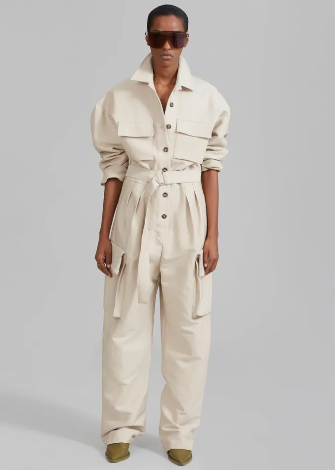 Women Linda Jumpsuit 8211 Light Beige The Frankie Shop Jumpsuits