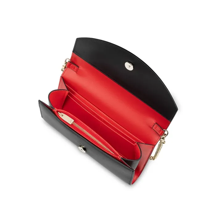 Women Loubi54 Wallet On Chain 8211 Calf Leather 8211 Black And Gold Christian Louboutin Clutches and Evening Bags