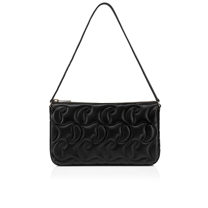 Women Loubila Pouch 8211 Monogrammed CL Embossed Nappa Leather 8211 Black Christian Louboutin Shoulder Bags