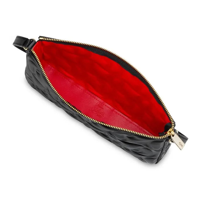 Women Loubila Pouch 8211 Monogrammed CL Embossed Nappa Leather 8211 Black Christian Louboutin Shoulder Bags