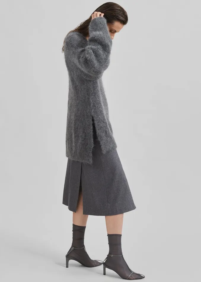 Women Loulou Studio Goto Sweater 8211 Anthracite Melange The Frankie Shop Knitwear