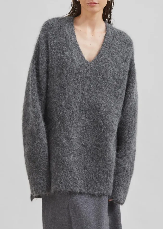 Women Loulou Studio Goto Sweater 8211 Anthracite Melange The Frankie Shop Knitwear