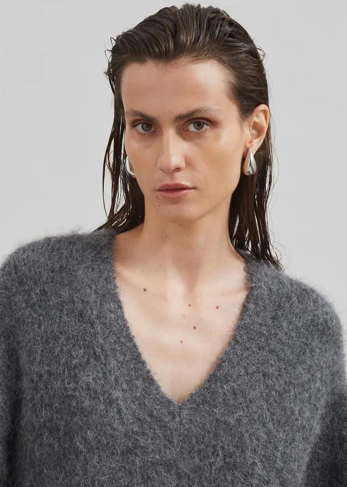 Women Loulou Studio Goto Sweater 8211 Anthracite Melange The Frankie Shop Knitwear