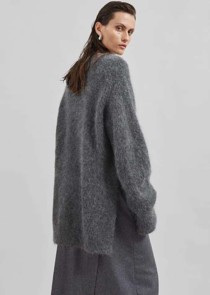Women Loulou Studio Goto Sweater 8211 Anthracite Melange The Frankie Shop Knitwear