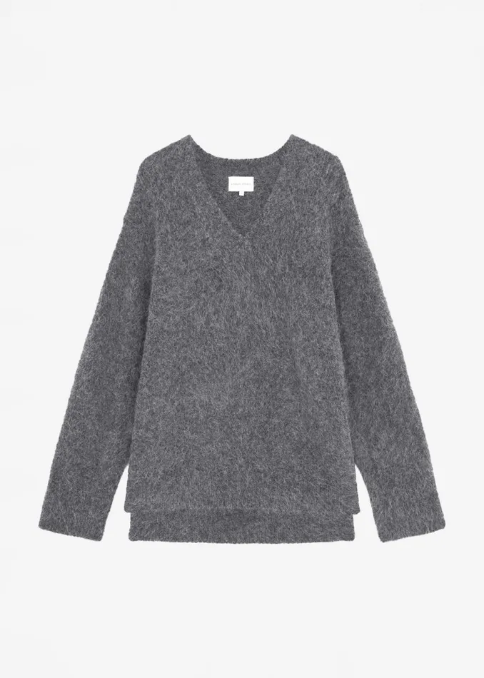Women Loulou Studio Goto Sweater 8211 Anthracite Melange The Frankie Shop Knitwear
