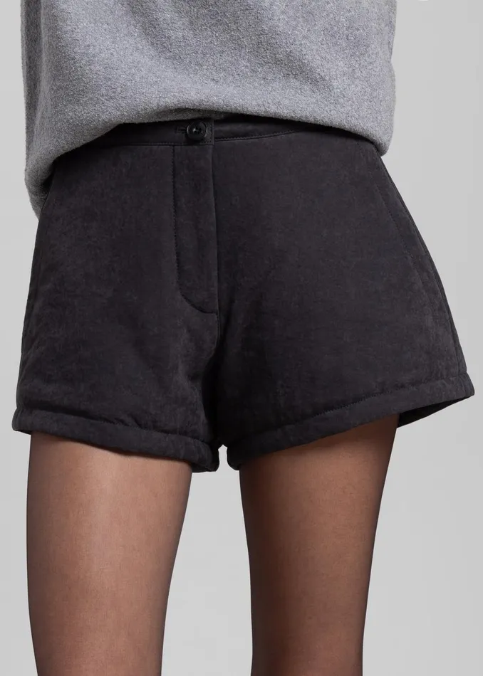 Women Low Classic Padded Stitch Mini Pants 8211 Charcoal The Frankie Shop Bottoms