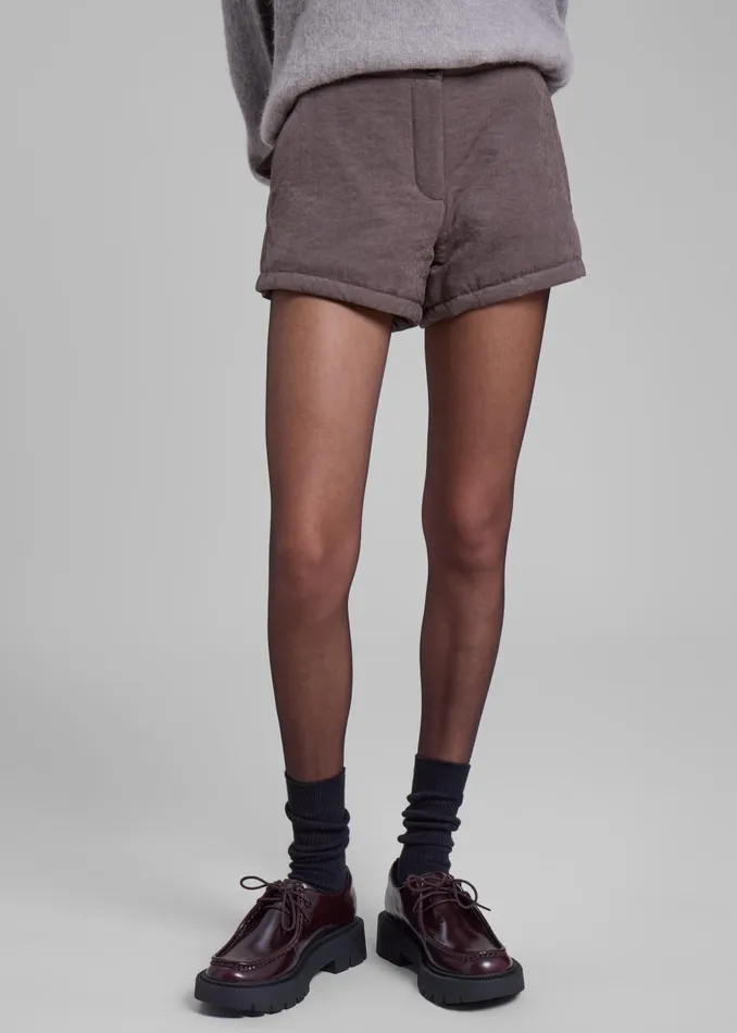 Women Low Classic Padded Stitch Mini Pants 8211 Grey The Frankie Shop Bottoms