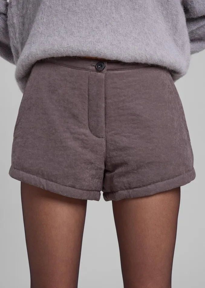 Women Low Classic Padded Stitch Mini Pants 8211 Grey The Frankie Shop Bottoms