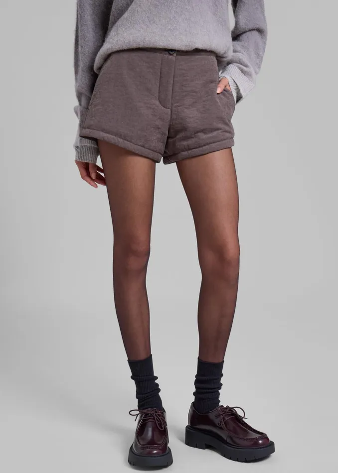 Women Low Classic Padded Stitch Mini Pants 8211 Grey The Frankie Shop Bottoms