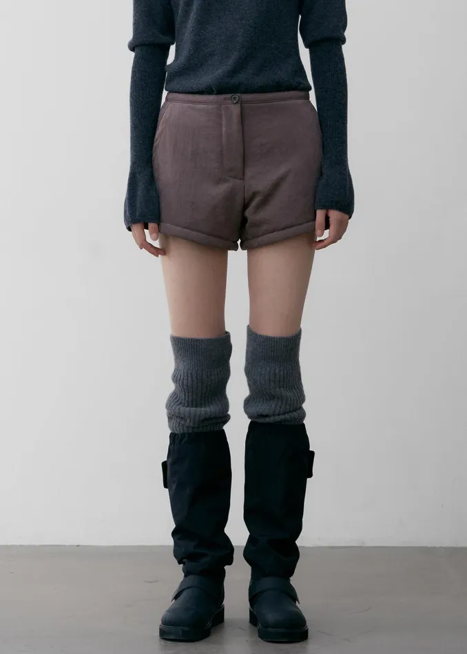 Women Low Classic Padded Stitch Mini Pants 8211 Grey The Frankie Shop Bottoms