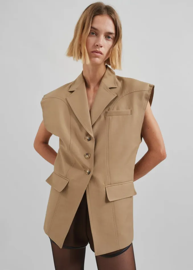 Women Lucerne Vest 8211 Beige The Frankie Shop Outerwear