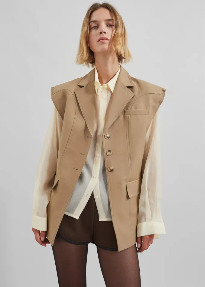 Women Lucerne Vest 8211 Beige The Frankie Shop Outerwear