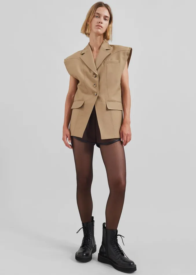 Women Lucerne Vest 8211 Beige The Frankie Shop Outerwear
