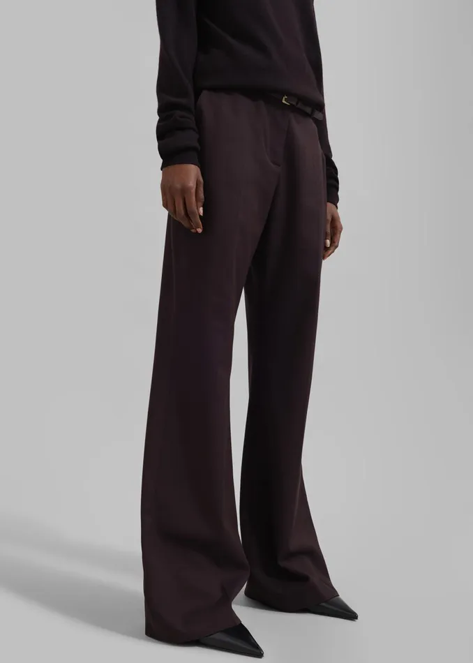 Women Lyra Flared Pants 8211 Dark Plum The Frankie Shop Bottoms