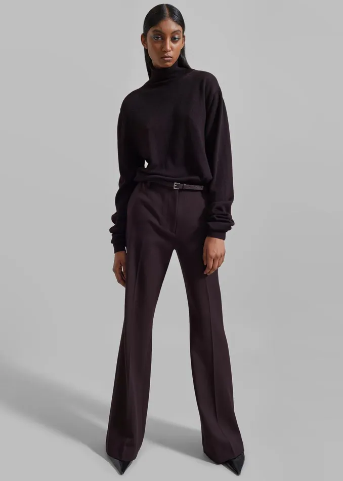 Women Lyra Flared Pants 8211 Dark Plum The Frankie Shop Bottoms