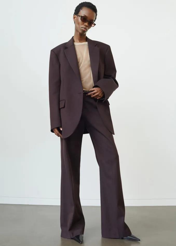 Women Lyra Flared Pants 8211 Dark Plum The Frankie Shop Bottoms