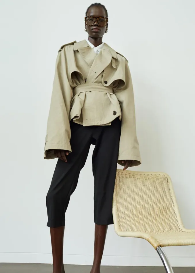 Women Mads Cropped Trench 8211 Beige The Frankie Shop Outerwear