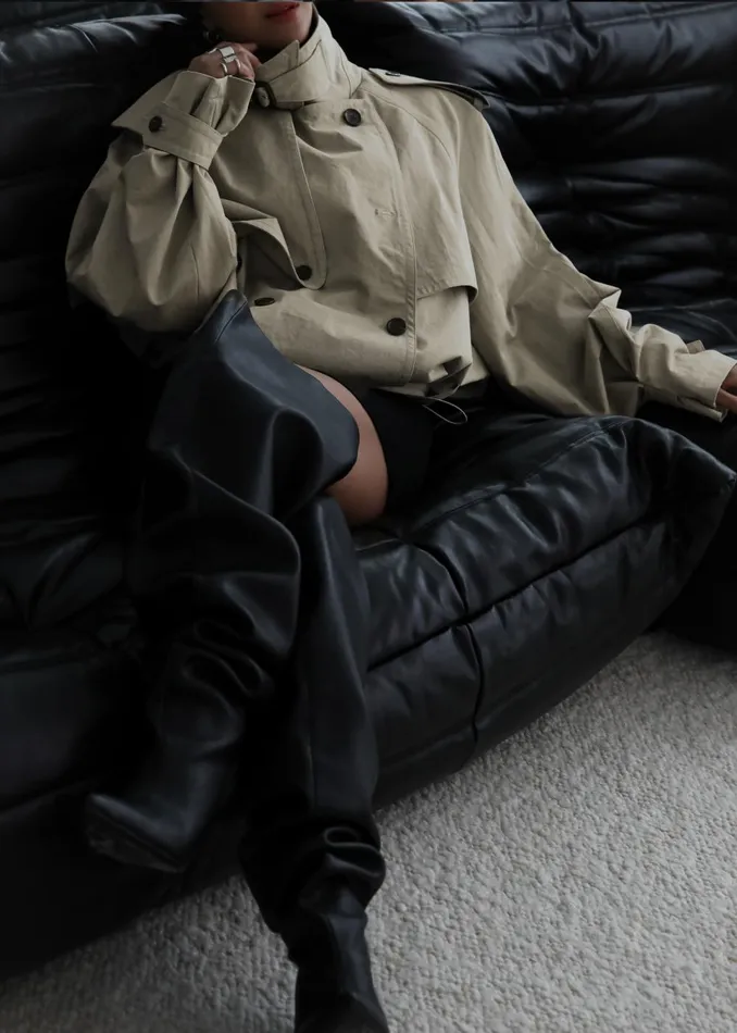 Women Mads Cropped Trench 8211 Beige The Frankie Shop Outerwear