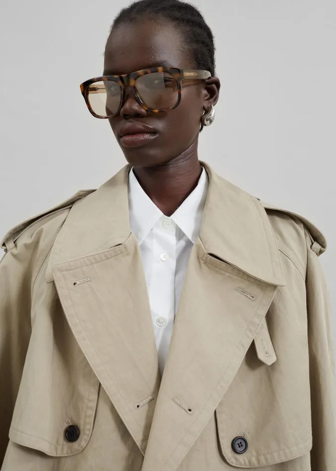 Women Mads Cropped Trench 8211 Beige The Frankie Shop Outerwear