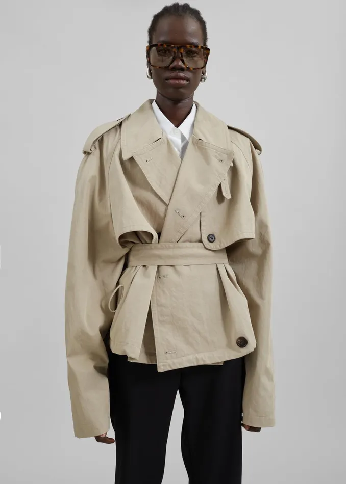 Women Mads Cropped Trench 8211 Beige The Frankie Shop Outerwear