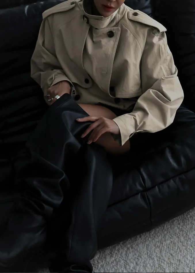 Women Mads Cropped Trench 8211 Beige The Frankie Shop Outerwear
