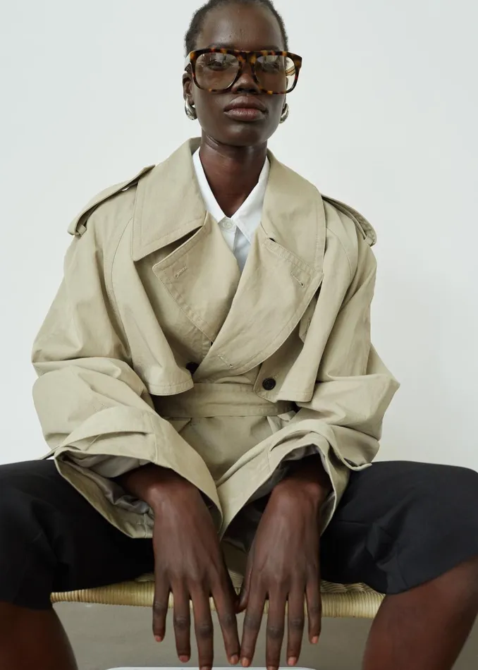Women Mads Cropped Trench 8211 Beige The Frankie Shop Outerwear