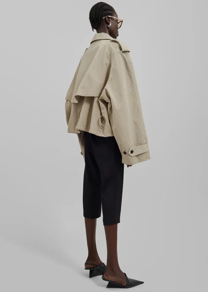 Women Mads Cropped Trench 8211 Beige The Frankie Shop Outerwear