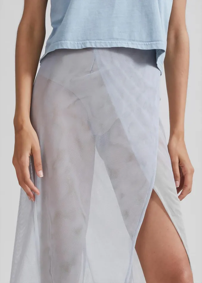 Women Magdalena Sheer Midi Skirt 8211 Grey The Frankie Shop Bottoms