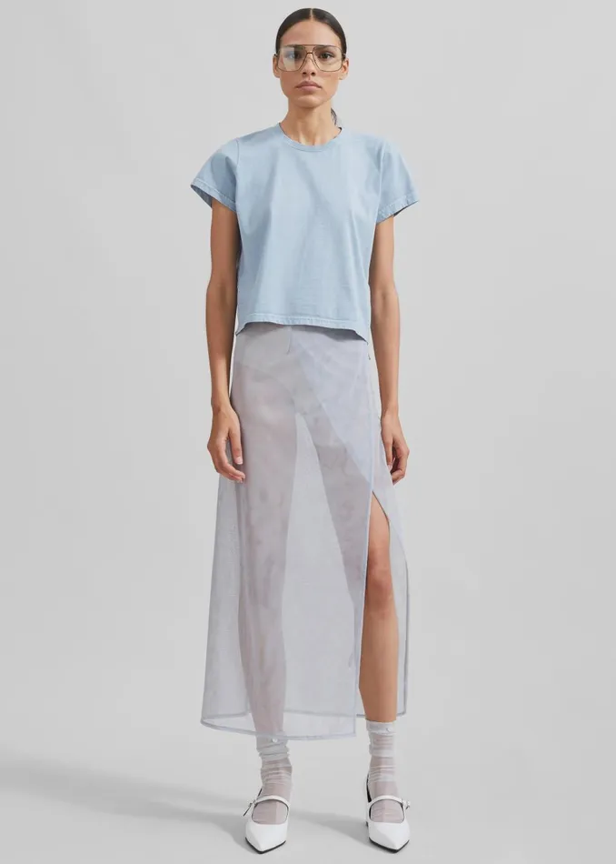 Women Magdalena Sheer Midi Skirt 8211 Grey The Frankie Shop Bottoms