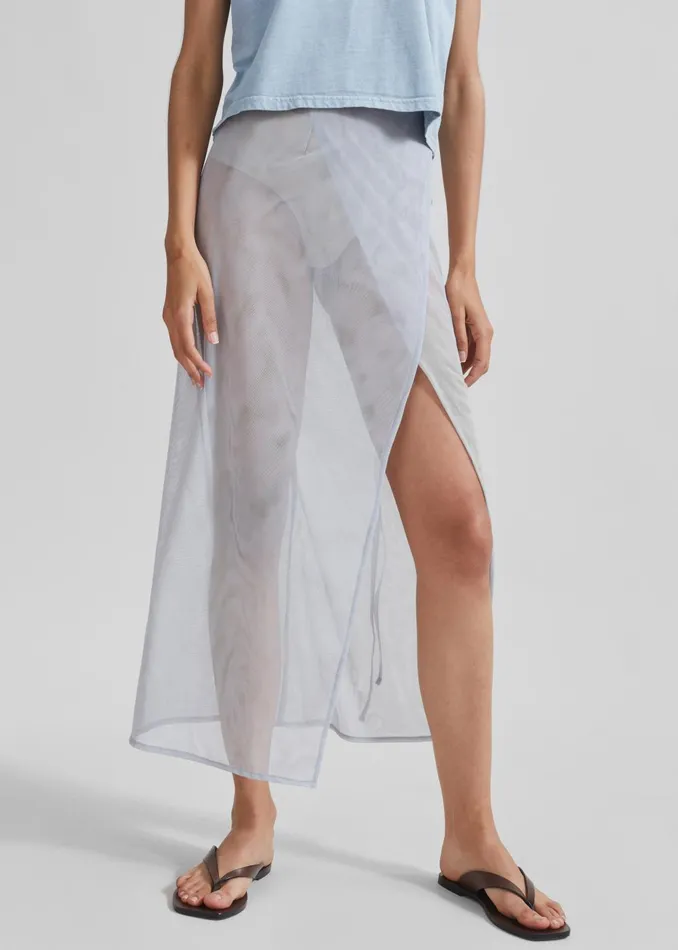 Women Magdalena Sheer Midi Skirt 8211 Grey The Frankie Shop Bottoms