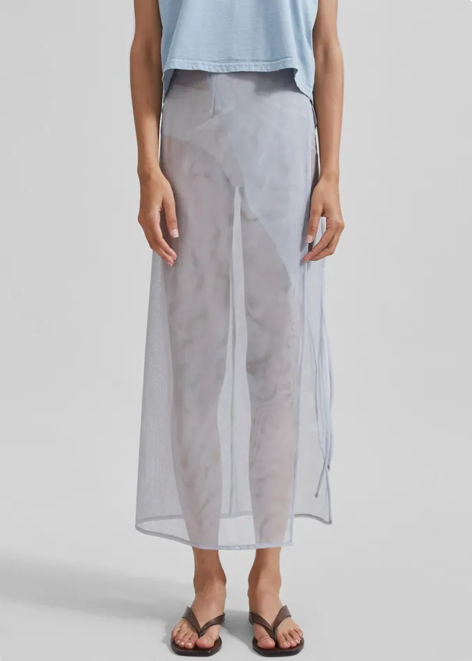 Women Magdalena Sheer Midi Skirt 8211 Grey The Frankie Shop Bottoms