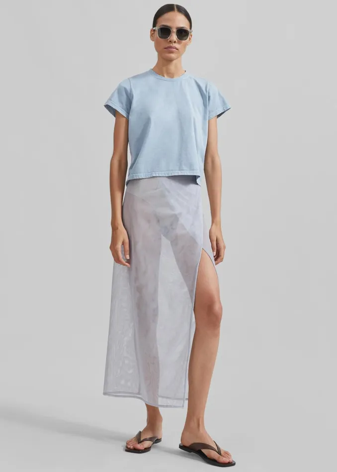 Women Magdalena Sheer Midi Skirt 8211 Grey The Frankie Shop Bottoms