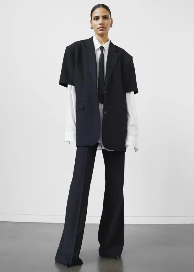 Women Maisie Short Sleeve Blazer 8211 Black The Frankie Shop Outerwear