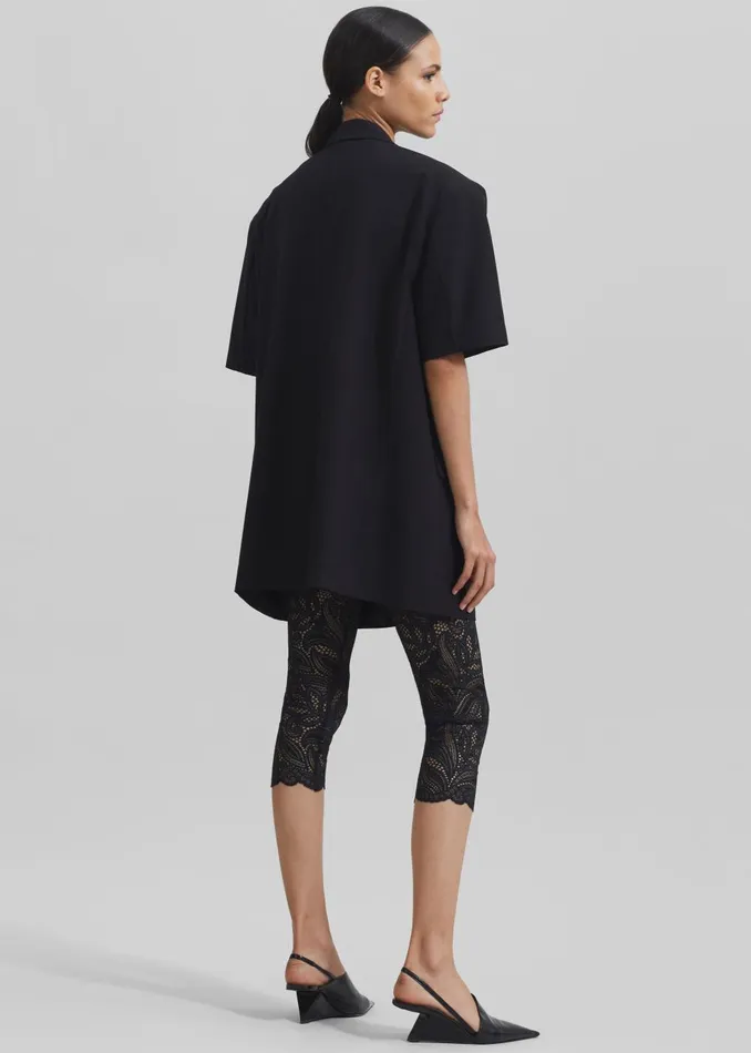 Women Maisie Short Sleeve Blazer 8211 Black The Frankie Shop Outerwear