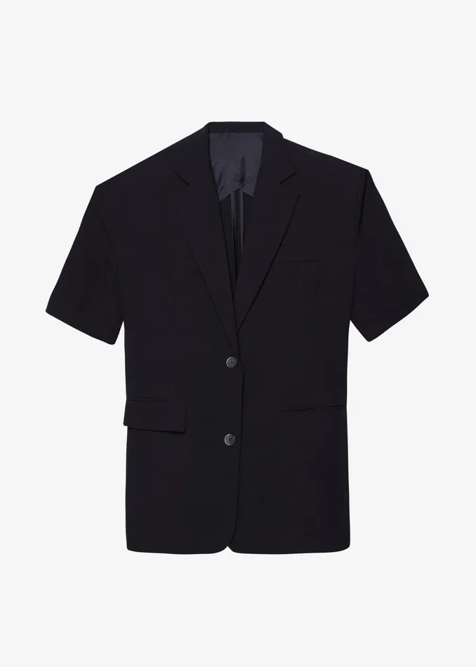 Women Maisie Short Sleeve Blazer 8211 Black The Frankie Shop Outerwear