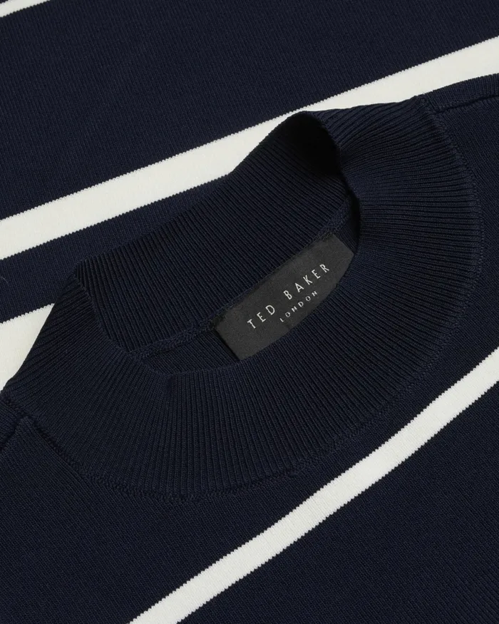 Women MAKARIN 8211 Striped Knit Fitted Top Navy Ted Baker Jumpers and Cardigans