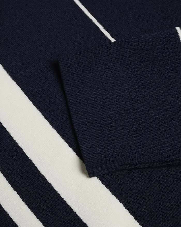 Women MAKARIN 8211 Striped Knit Fitted Top Navy Ted Baker Jumpers and Cardigans