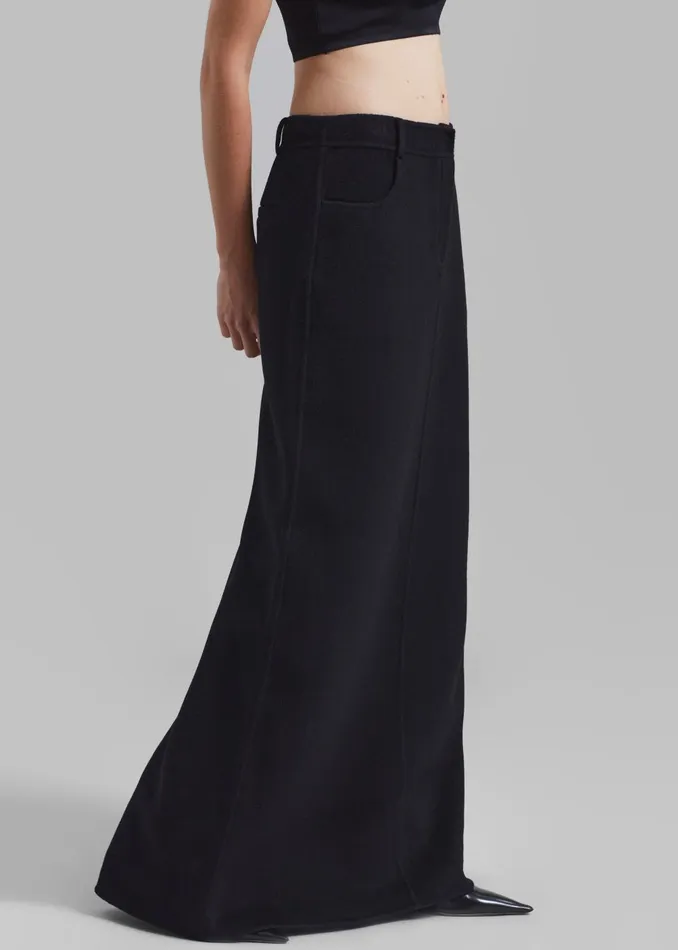 Women Malvo Long Wool Pencil Skirt 8211 Black The Frankie Shop Bottoms