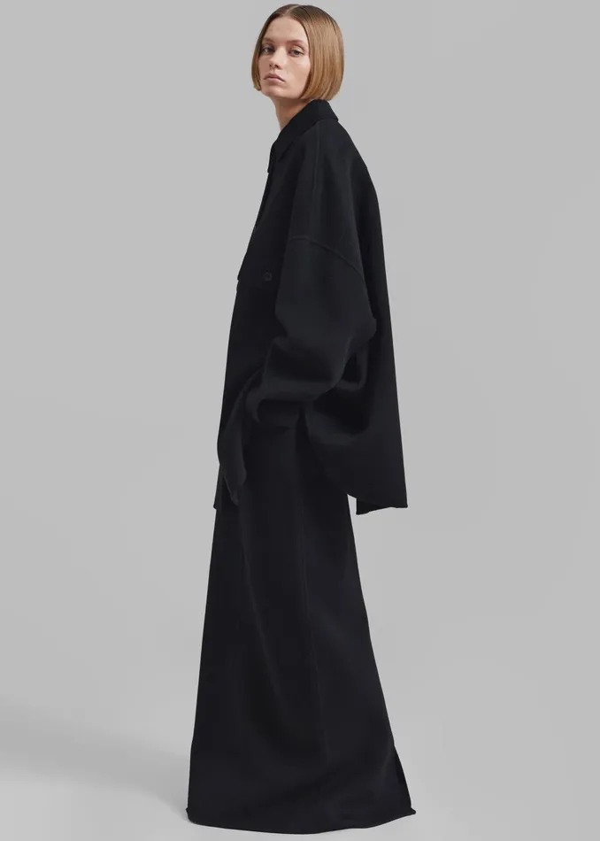 Women Malvo Long Wool Pencil Skirt 8211 Black The Frankie Shop Bottoms