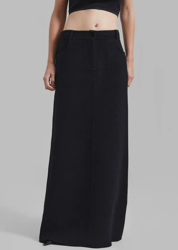 Women Malvo Long Wool Pencil Skirt 8211 Black The Frankie Shop Bottoms