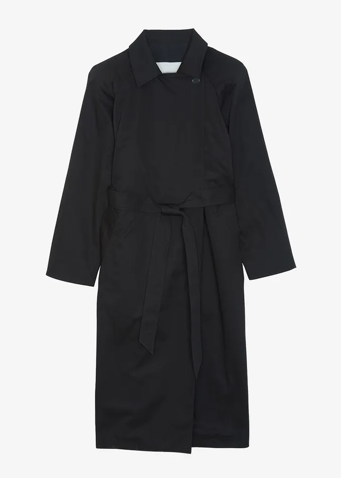 Women Marisol Box Shoulder Trench 8211 Black The Frankie Shop Outerwear