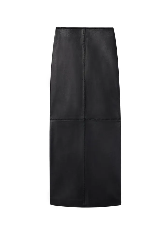 Women Marta Leather Midi Skirt Black ALC Skirts