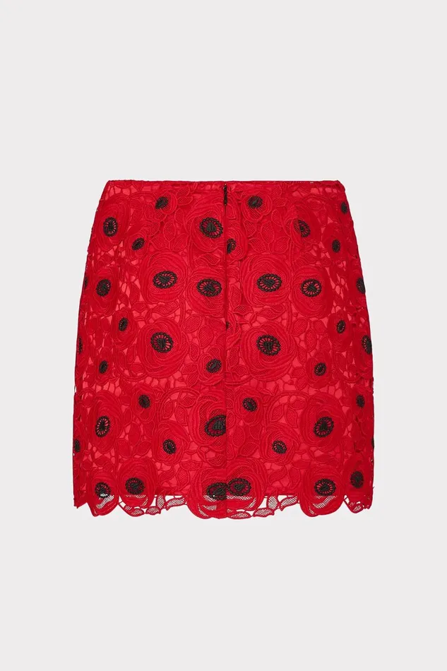 Women Matching Sets Milly Embroidered Lace Modern Mini Skirt Redblack Women Matching Sets Milly Embroidered Lace Modern Mini Skirt Redblack