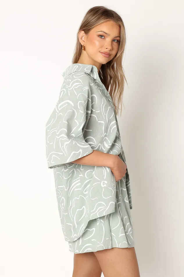 Women Matching Sets petalandpup Fiorelli Short Set 8211 Sage Sage