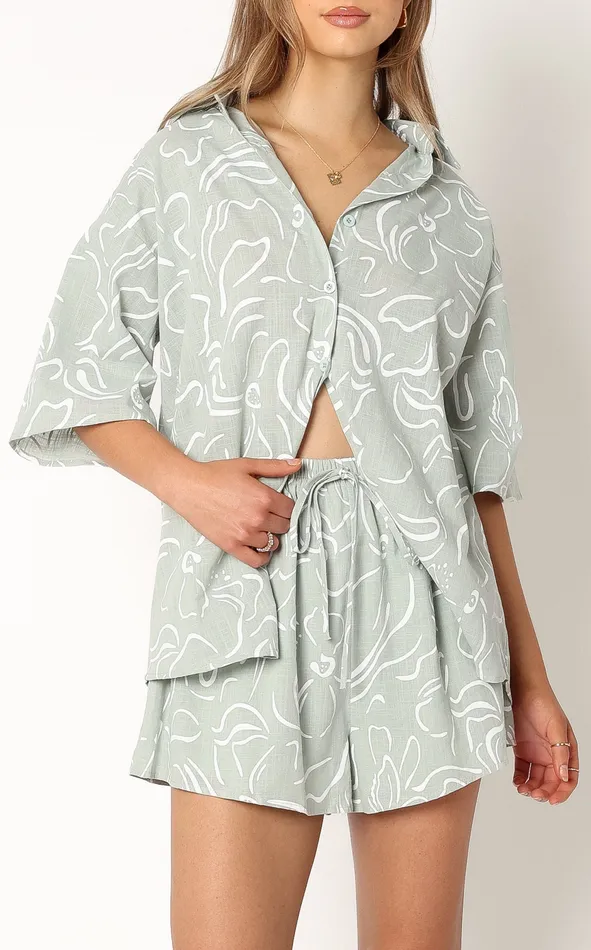 Women Matching Sets petalandpup Fiorelli Short Set 8211 Sage Sage