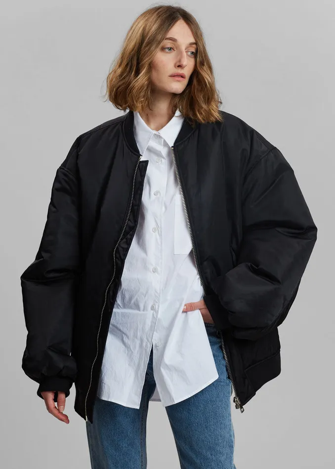 WomenMen Astra Bomber Jacket 8211 Black The Frankie Shop Outerwear