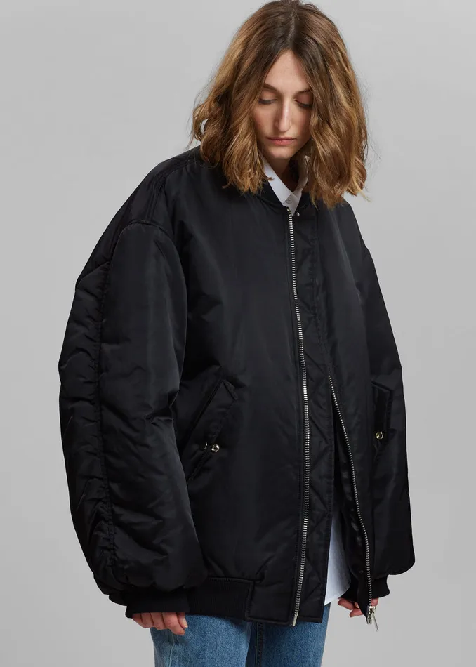 WomenMen Astra Bomber Jacket 8211 Black The Frankie Shop Outerwear