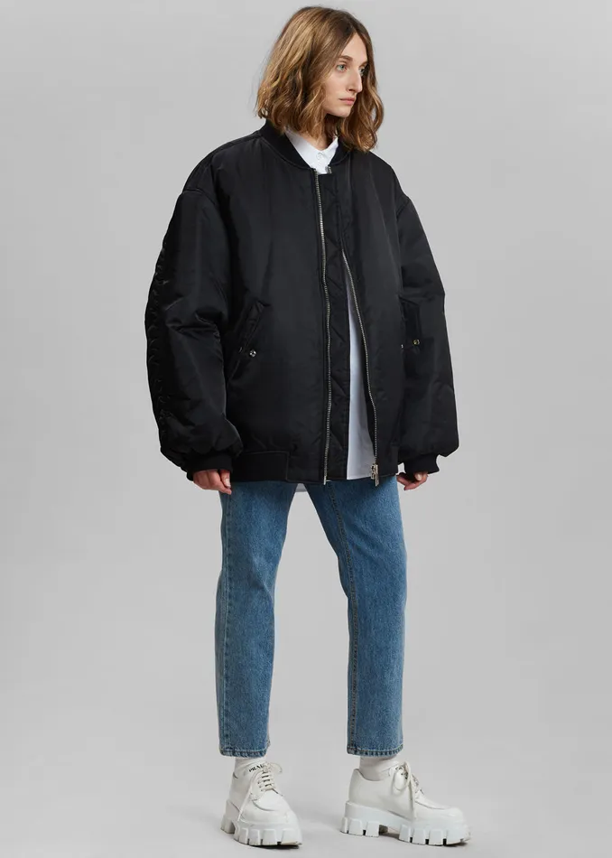 WomenMen Astra Bomber Jacket 8211 Black The Frankie Shop Outerwear