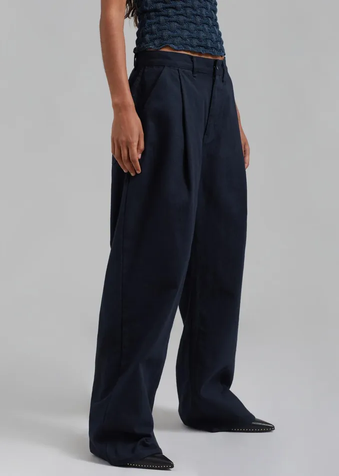 WomenMen Drew Denim Pants 8211 Navy The Frankie Shop Bottoms